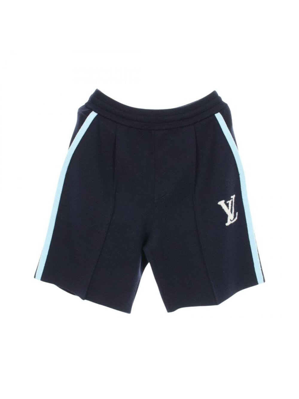 Louis Vuitton Pants LV Logo Knit Half Zll Navy Wool Shorts